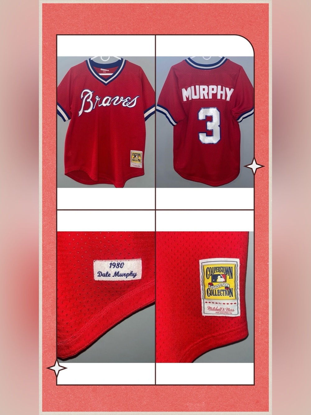 Atlanta Braves #3 Dale Murphy Mitchell & Ness 1980 Cooperstown Authentic Jersey